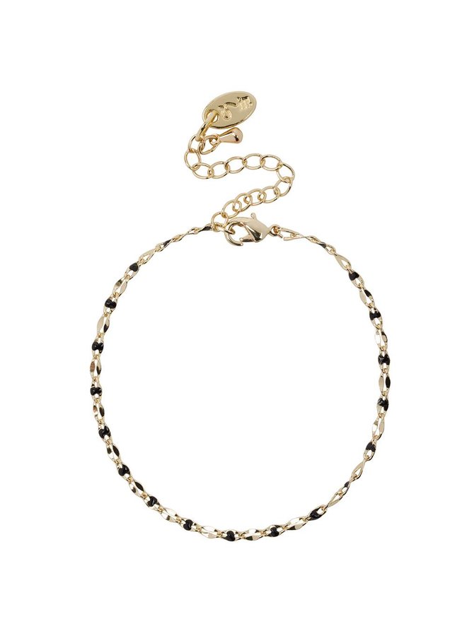 ONE DAY charity bracelet black (plated 14k yellow gold or white gold)