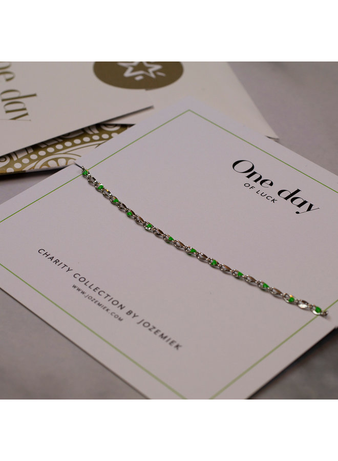 ONE DAY charity bracelet green (plated 14k yellow gold or white gold)