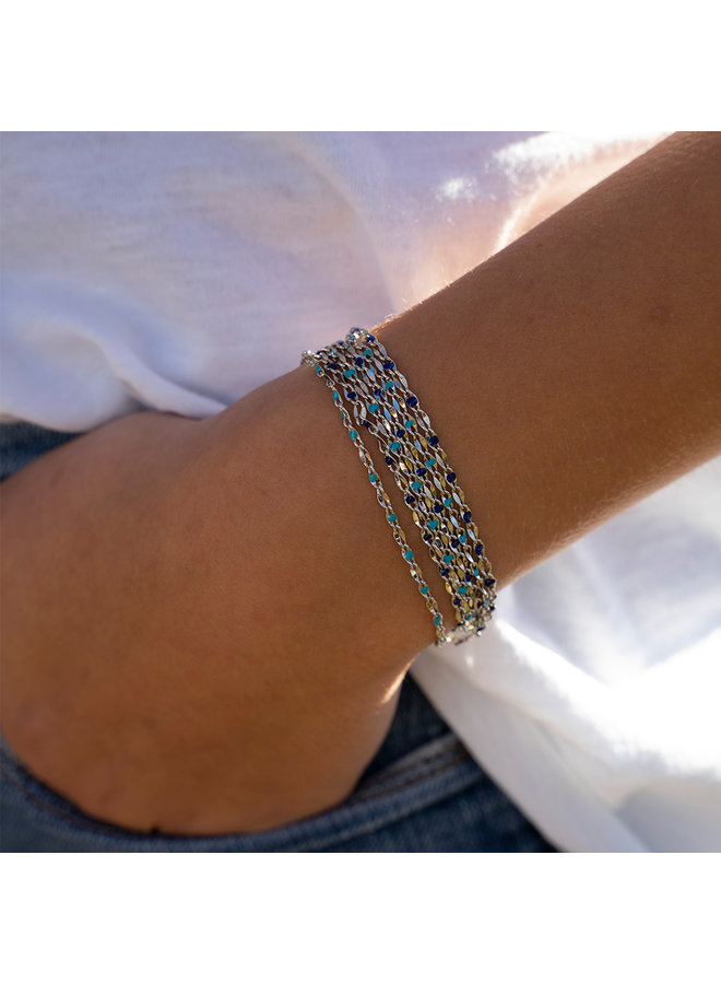 ONE DAY charity bracelet blauw witgoud of 14K geelgoud