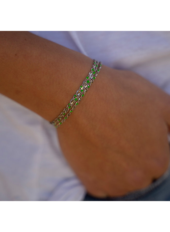 ONE DAY charity bracelet groen ( plated 14k geelgoud  of  witgoud)