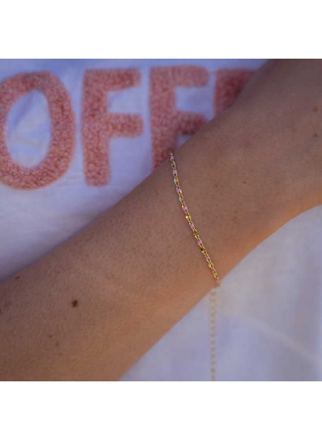 ONE DAY charity bracelet pink (plated 14k yellow gold or white gold)