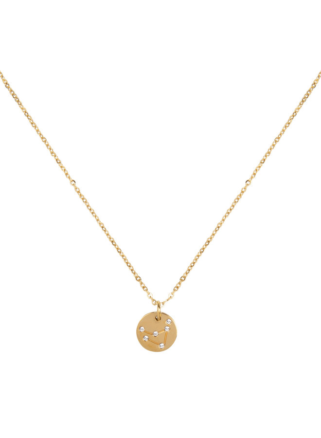 Jozemiek Capricorn zodiac pendant  necklace, stainless steel plated with 18k gold with gift card and envelope.