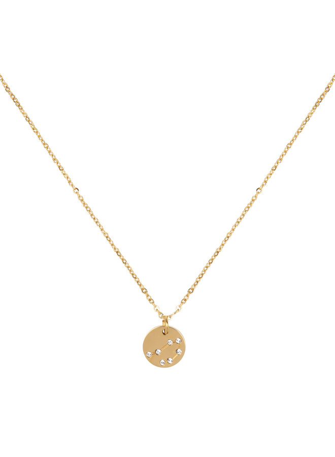 Jozemiek Libra necklace, stainless steel plated with 18k gold with gift card