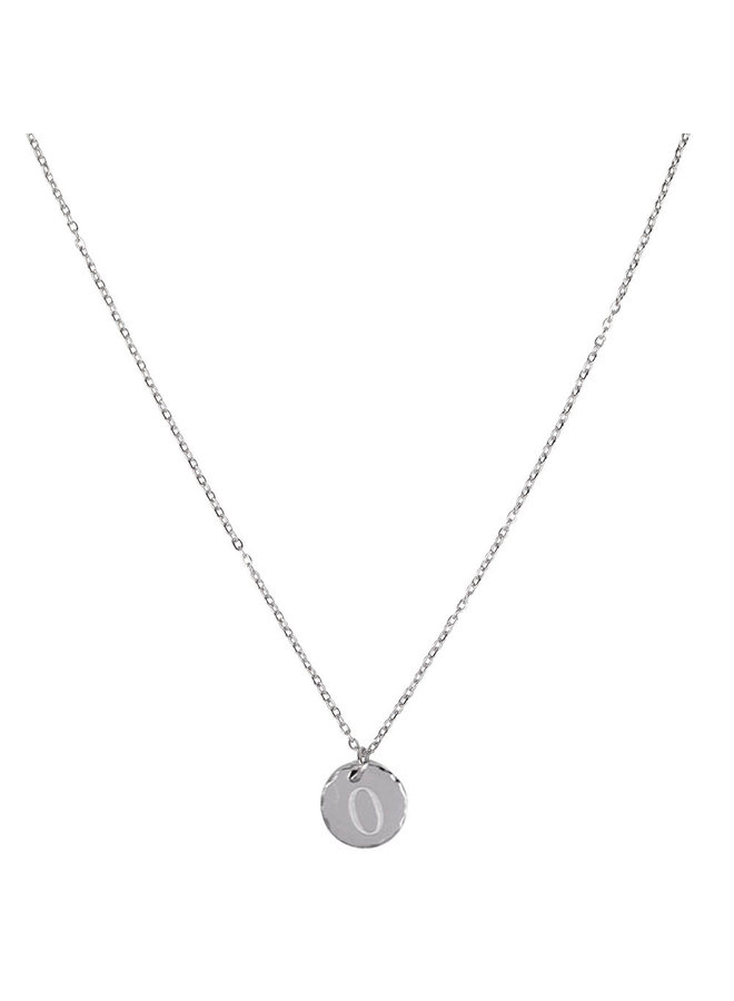 Necklace with letter O stainless steel, silver