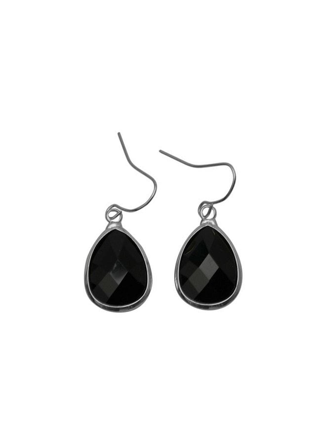 Teardrop earring medium - Black