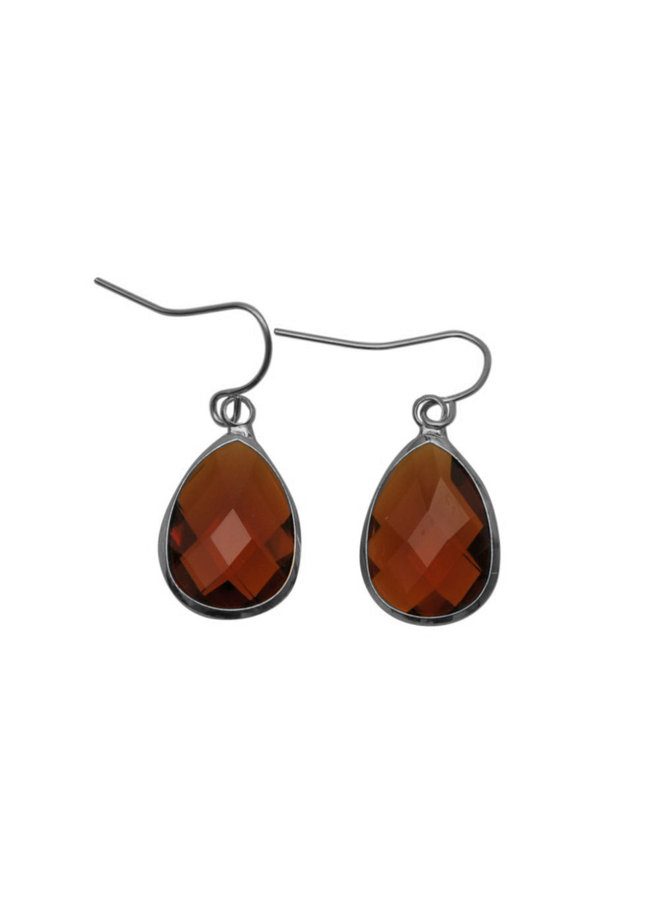 Dare to be fabulous Teardrop earring medium - Cognac