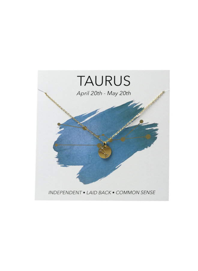 Taurus Zodiac Sign Necklace (stainless-steel plated with 18k gold)