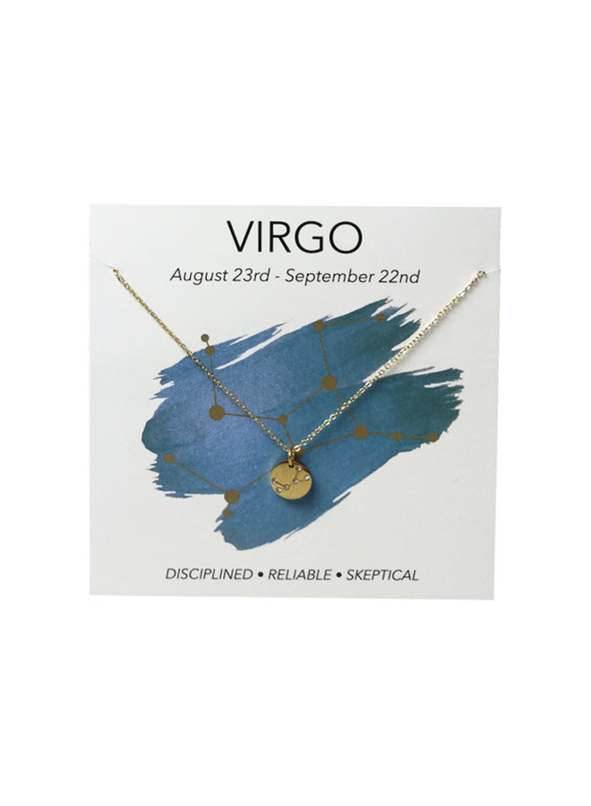 Jozemiek Virgo necklace, stainless steel plated with 18k gold with gift card