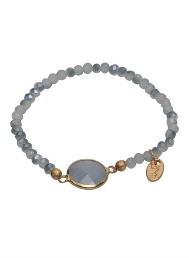 Embrace Cristal Stone bracelet - Circle Grey