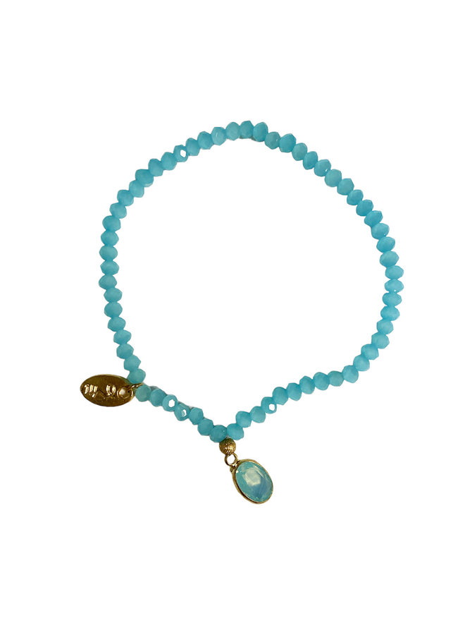 Embrace Cristal Stone Armband - Oval Blau