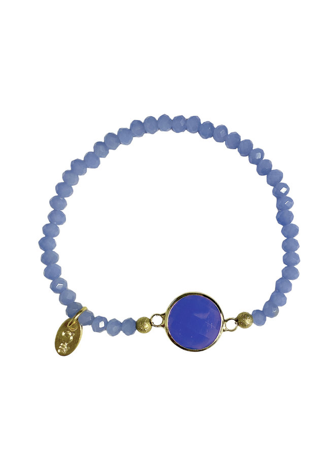 Embrace Cristal stone armband - Paars blauw