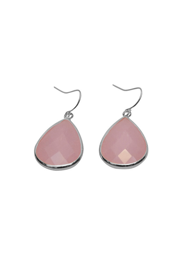 Dare to be fabulous teardrop oorbel Large - Roze