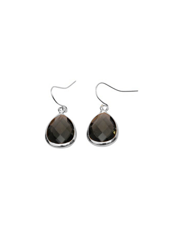 Teardrop earring medium - Grey