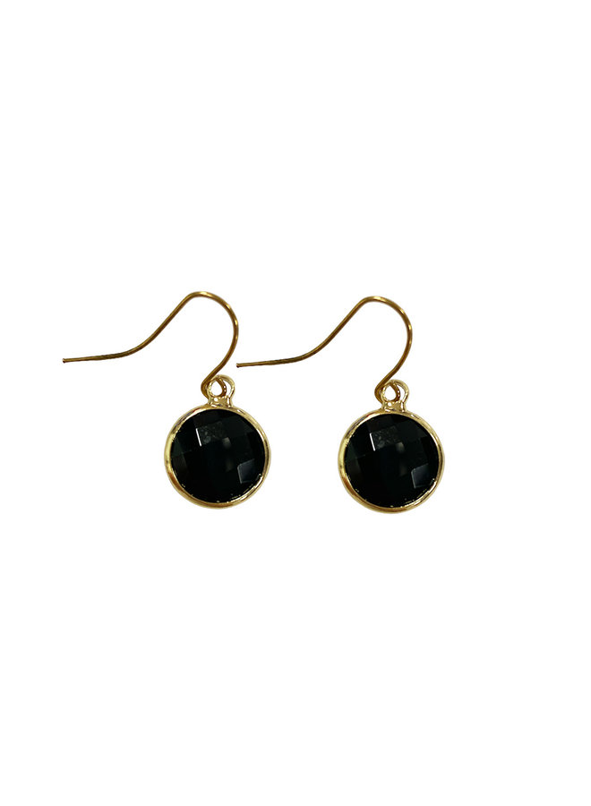 Earring circle gold - Black