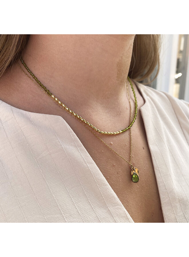 Jozemiek Feine Perlenkette – Olivgrün