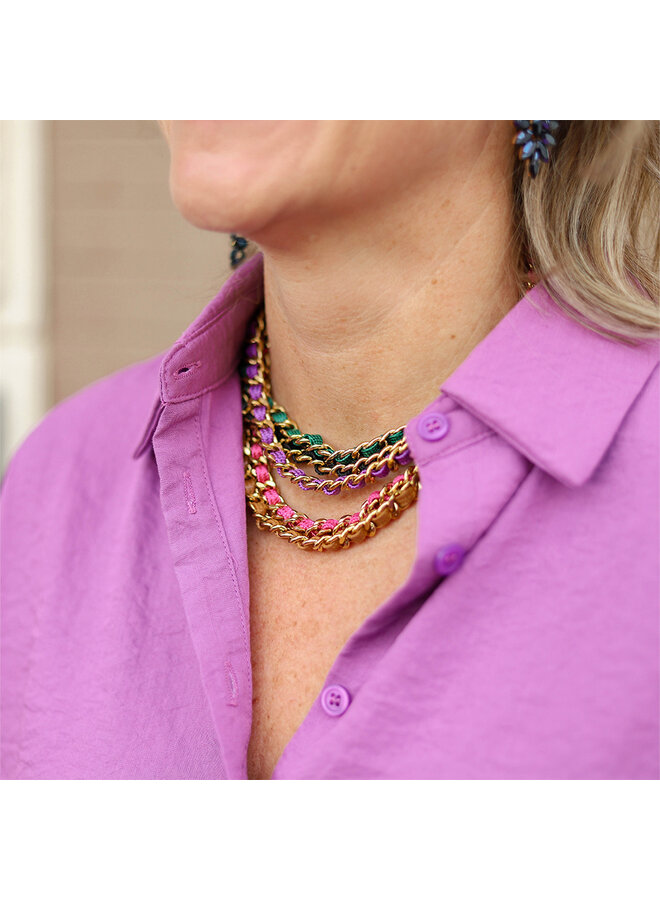 Jozemiek Chain necklace Stainless Steel - Pink