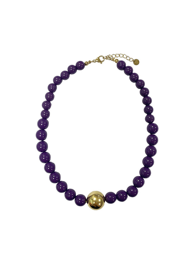 Jozemiek Balls bead necklace - Purple