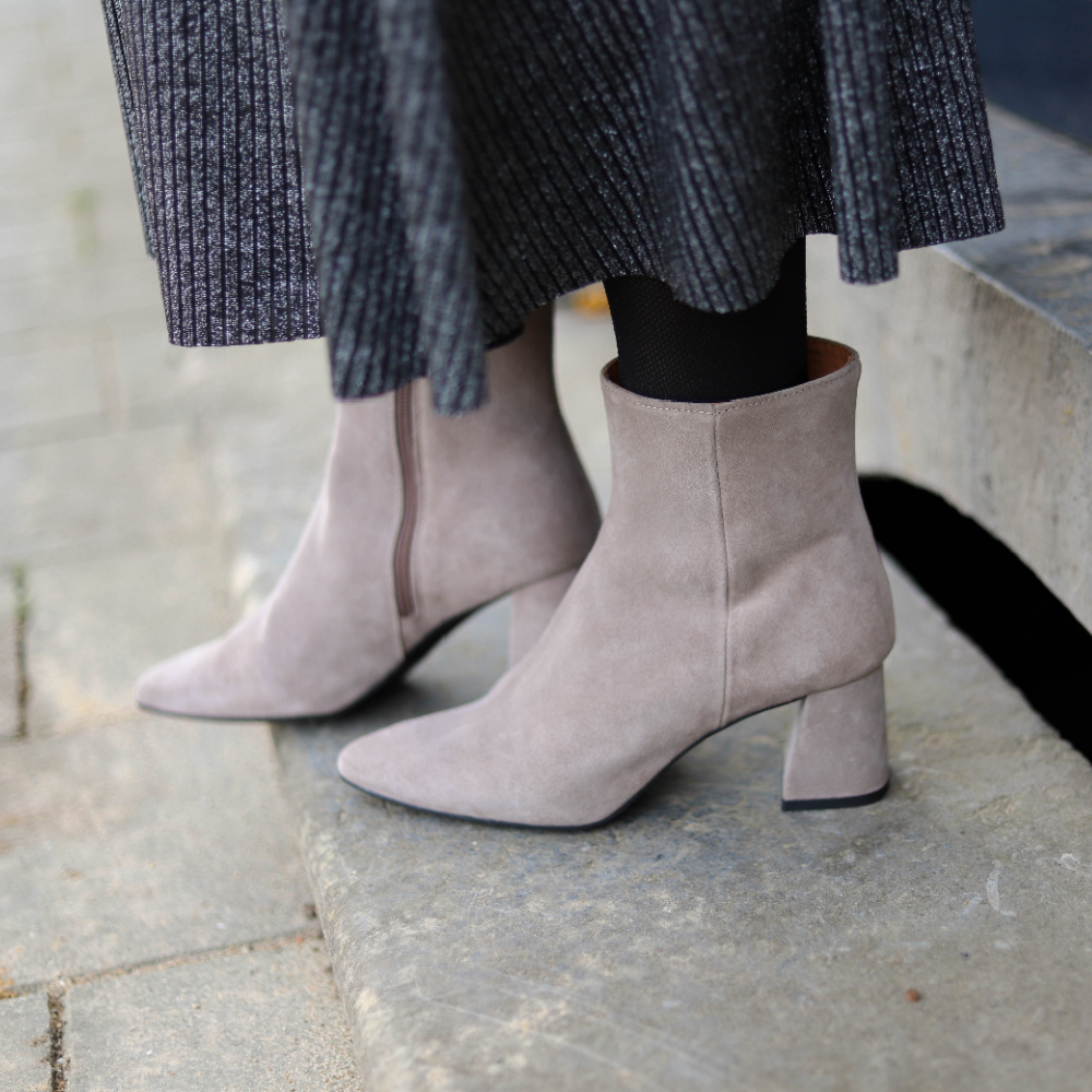 Ted Baker Yona Leather Ankle Boots, Grey Gunmetal at John Lewis & Partners
