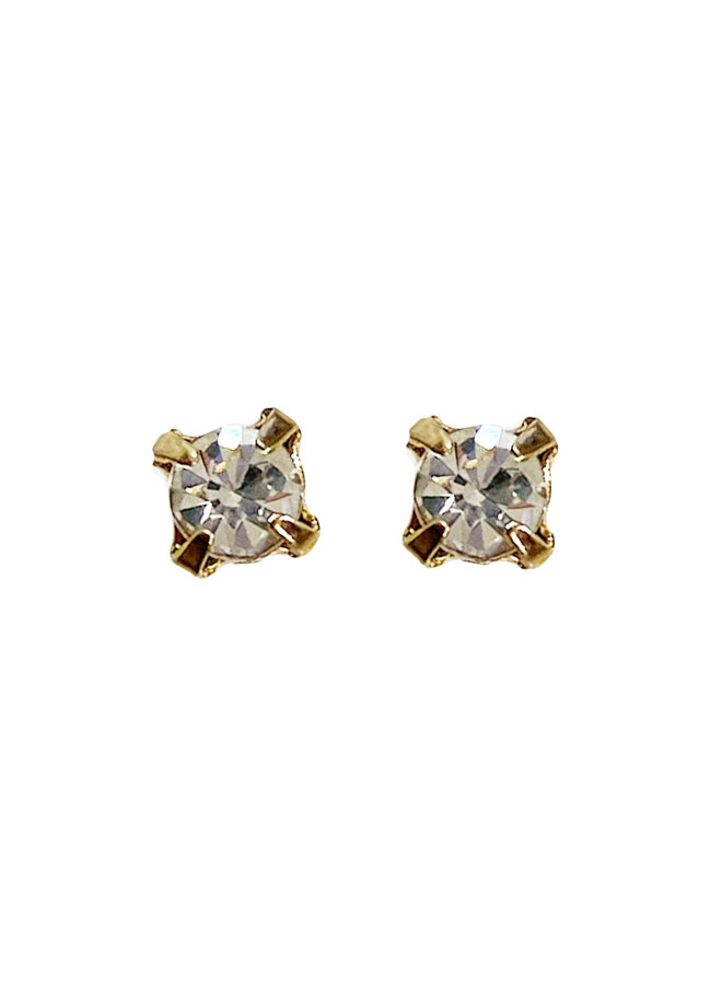 Vintage stud earring - Gold or Silver