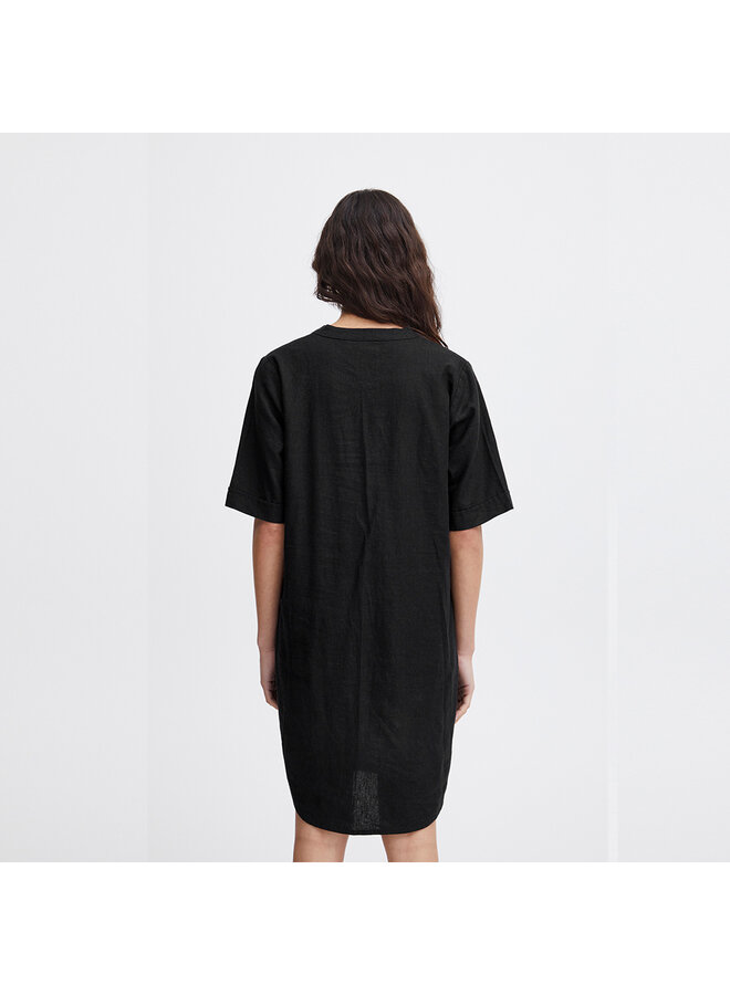 ICHI - Dress Lino - Black