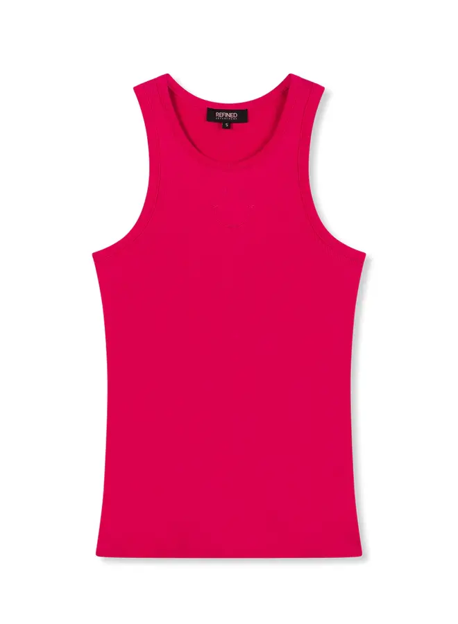 Refined Department - Smiley tank top RACHEL - Fuchsia