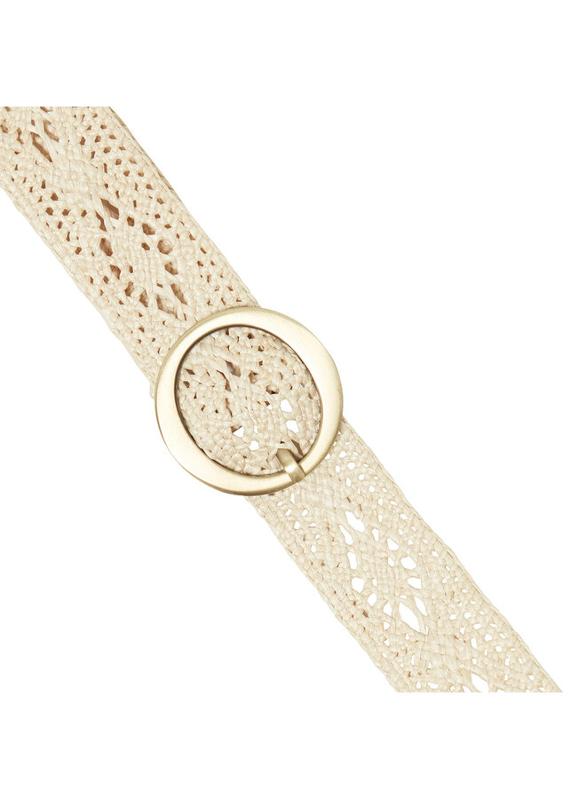 ICHI - Knitted  riem Fleenie  - Birch Beige