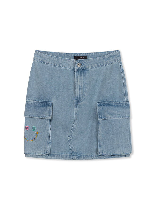 Refined Department - Denim skirt JISEL - Light blue