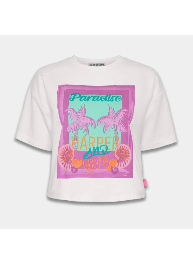 HARPER & YVE - Cropped T-shirt Paradise - Cream White