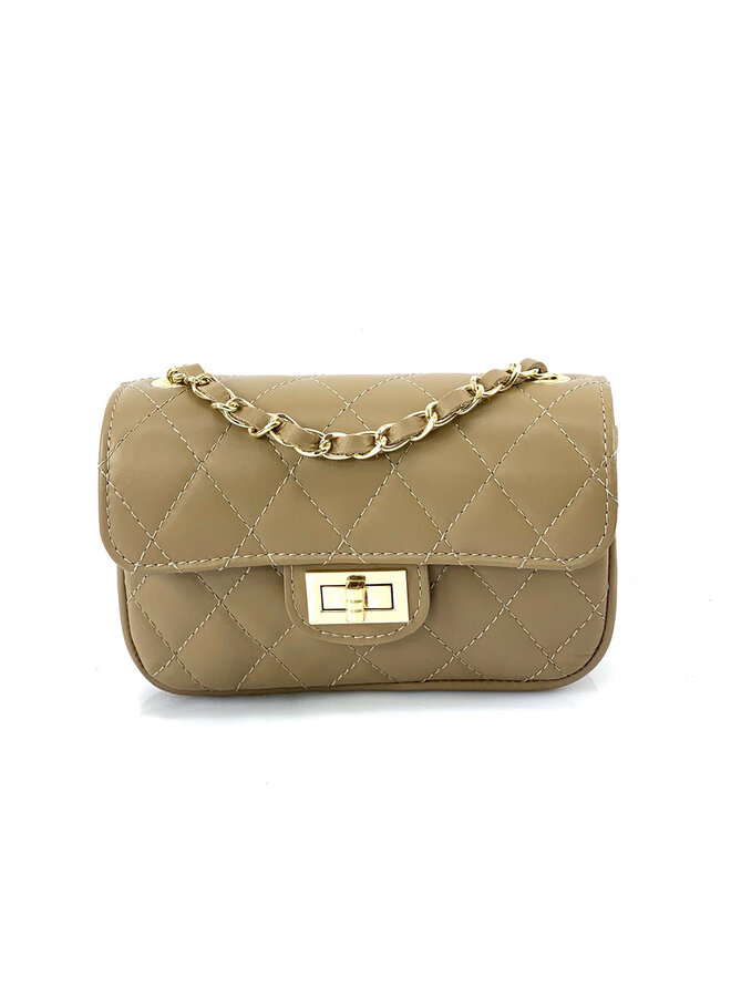 JZMK leren tas Rome - Taupe