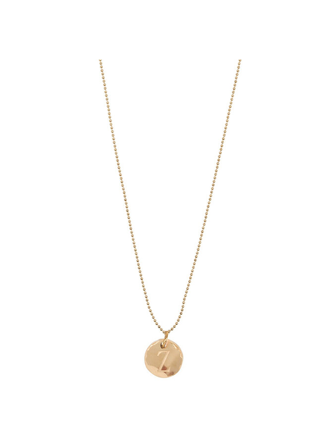 Gepersonaliseerde Initiaal Ketting -Ball Chain ketting van 14K Goud Plating