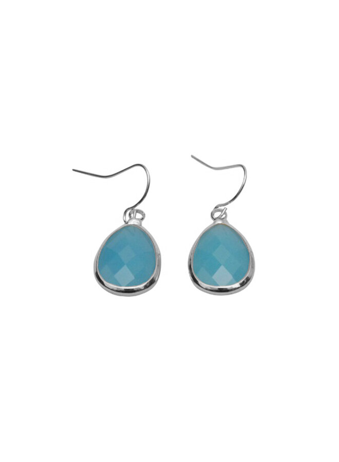 Teardrop earring medium - Aqua