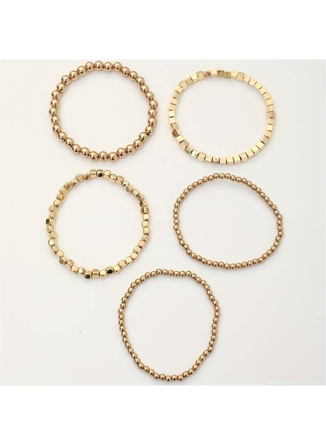 Jozemiek bracelet set beads - gold