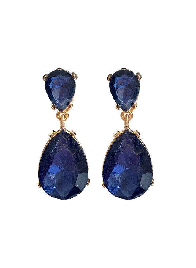 jozemiek statement earring teardrop - cobalt blue