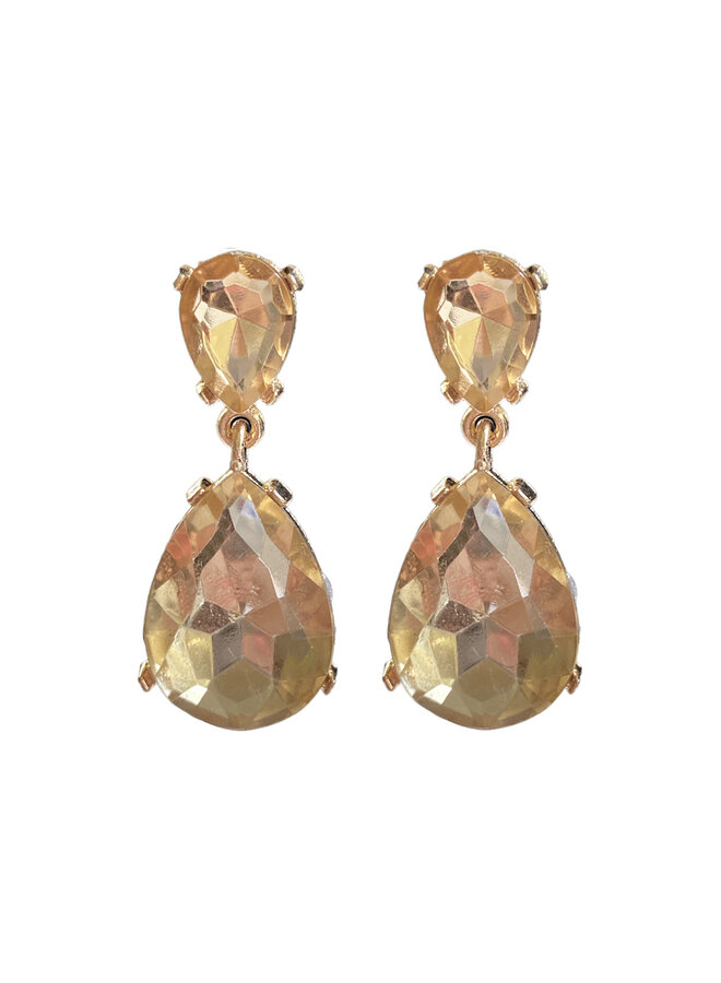 jozemiek statement earring teardrop - champagne