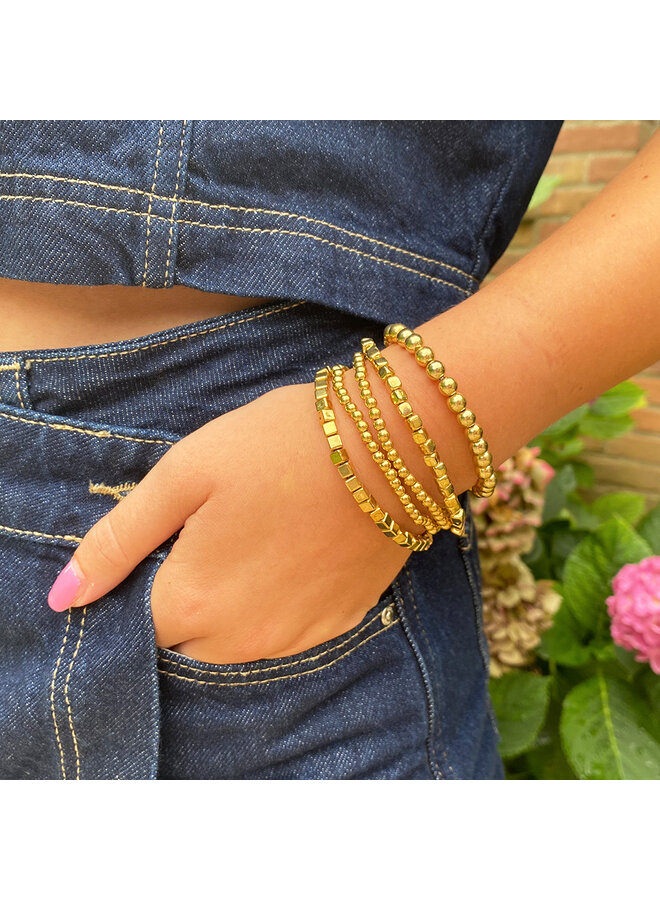 Jozemiek bracelet set beads - gold