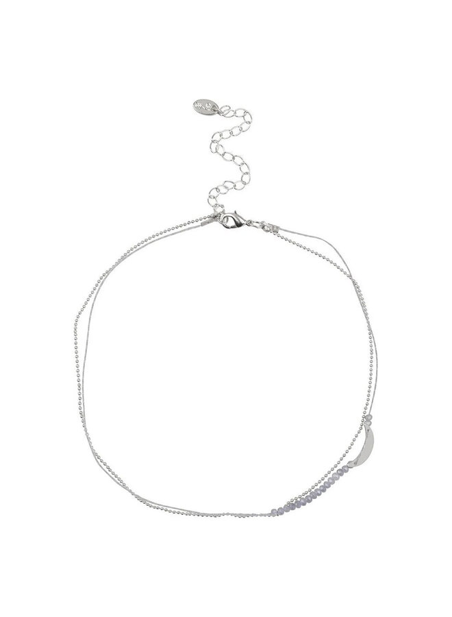 Necklace Moon - silver colored