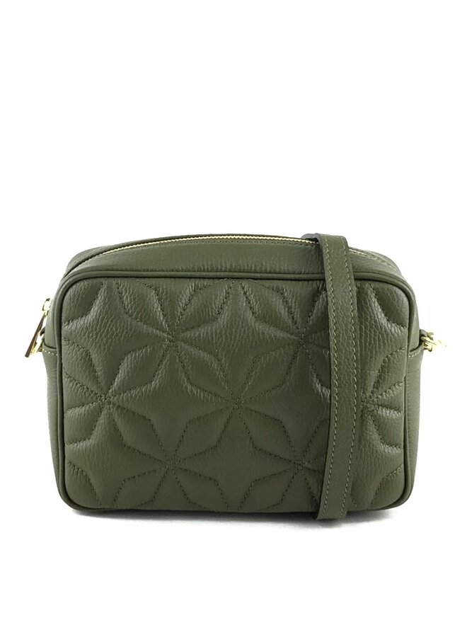 Leather bag Paris stitched - Army green Star