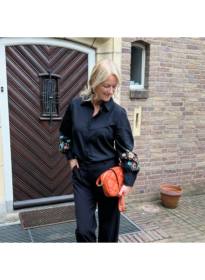 Ledertasche Paris mit Nahtmuster - Papaya Orange