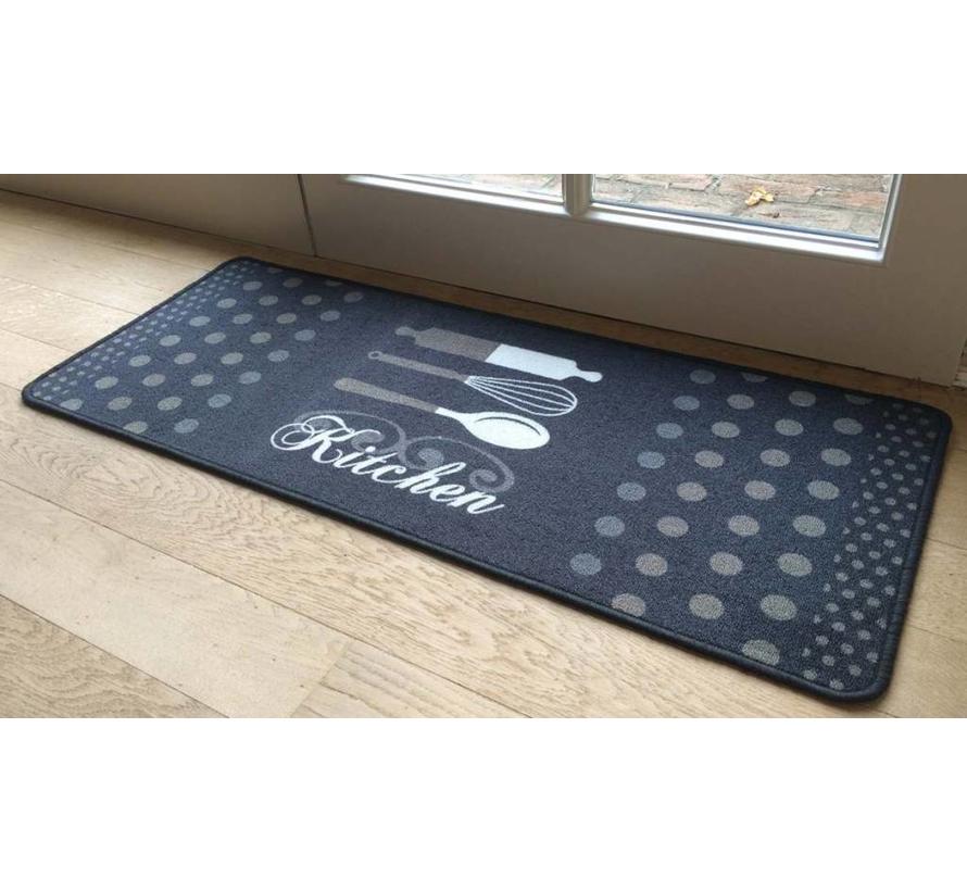 Tapis de cuisine avec texte, noir