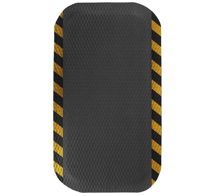 Tapis anti fatigue professionnel avec bordure rayé de sécurité