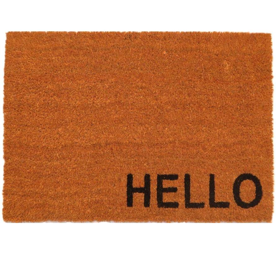 Tapis coco imprimé Hello