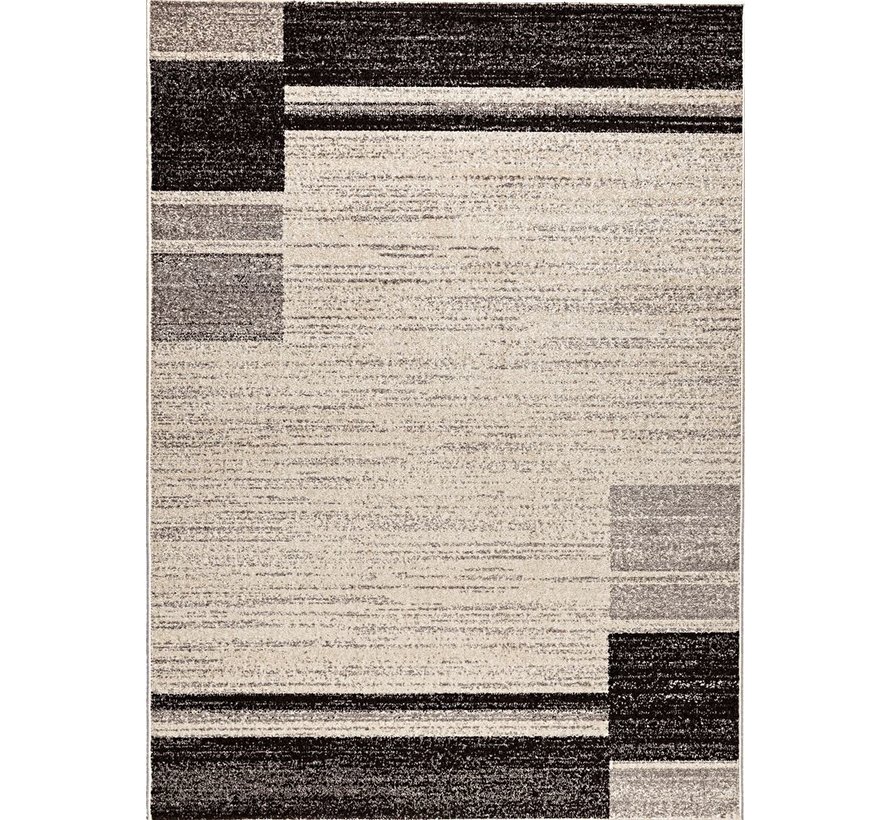 Modern tapijt ivoor/donkerbruin patroon