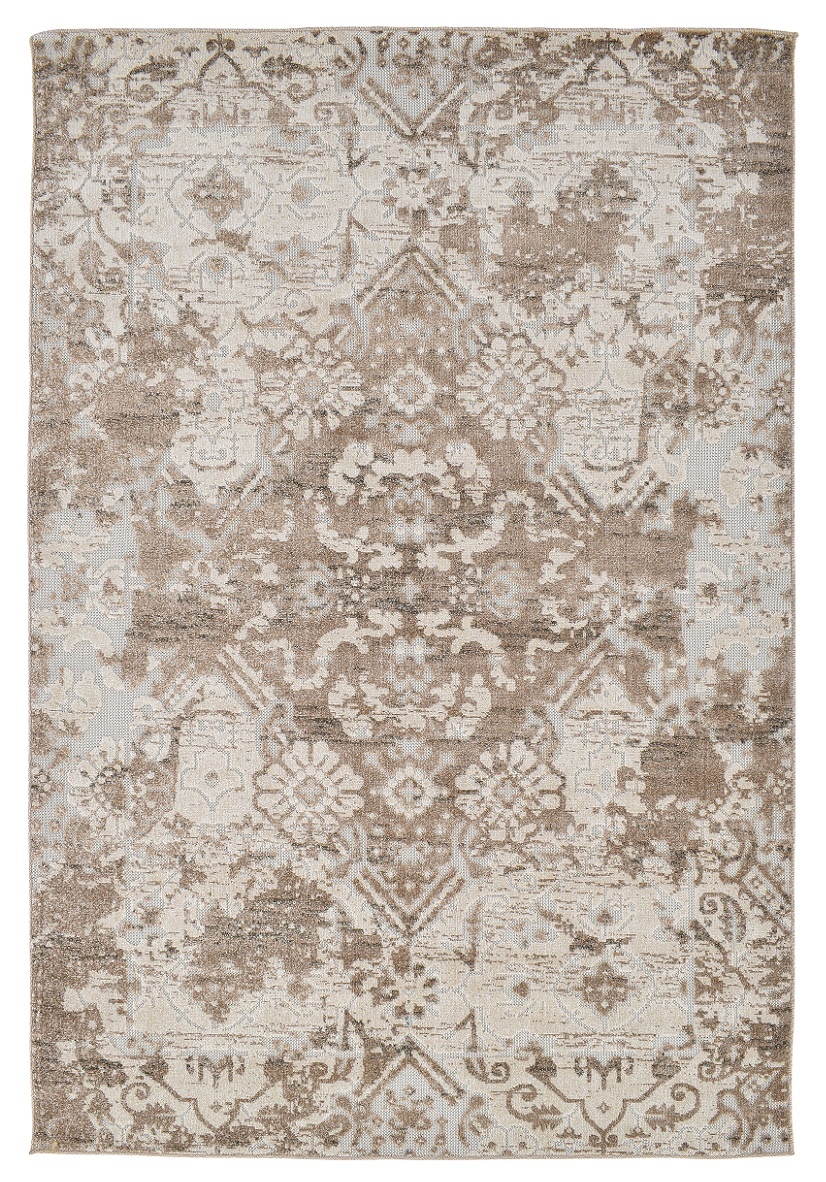 Klassiek tapijt beige met sierprint, binnen buiten | Onlinemattenshop