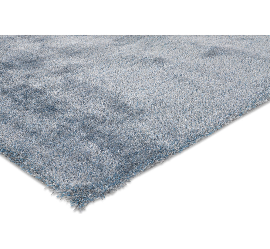 Hoogpolig tapijt blauw/zilver luxe 20 mm