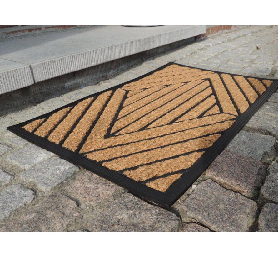 Tapis coco/caoutchouc dessin lignes