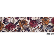 Tapis de cuisine noir multicolore fleurs