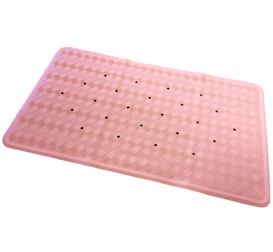 Tapis de bain antidérapant en caoutchouc, rose