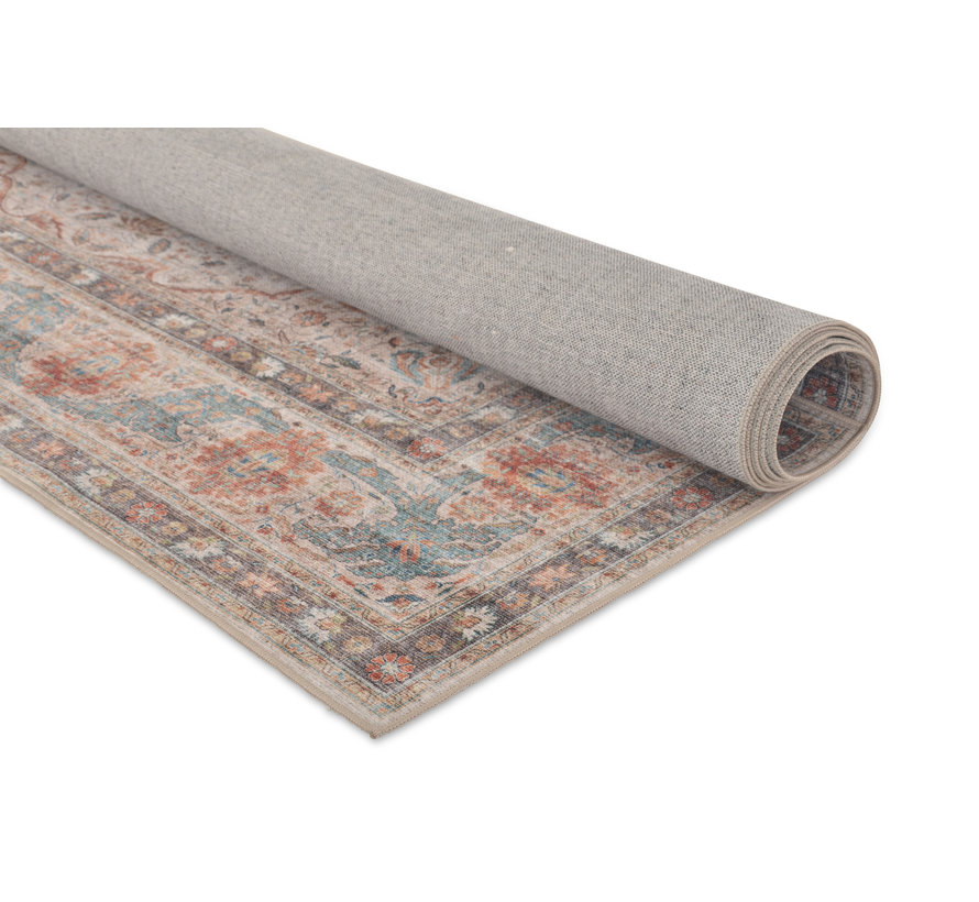 Opvouwbaar en wasbaar vintage tapijt in lichte kleuren