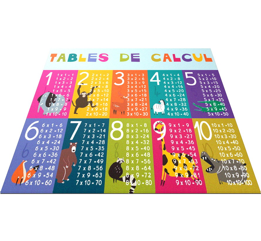 Educatief speeltapijt voor kinderen, tables de calcul