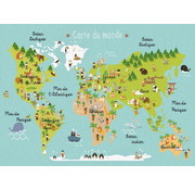Tapis de jeu éducatif pour enfants, carte du monde